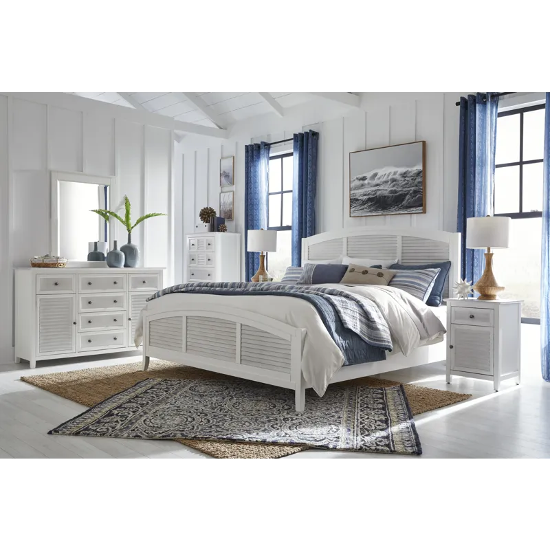 King High Tide Arch Bed in Chalk and White