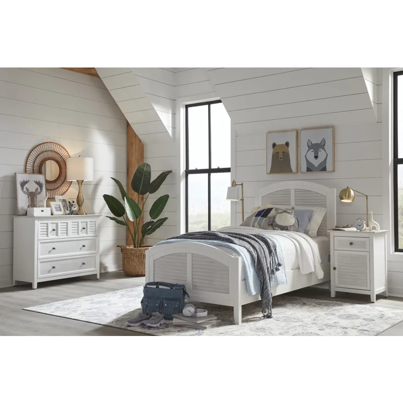 Tykes Bedroom - Chalk & White High Tide Arch Twin Bed