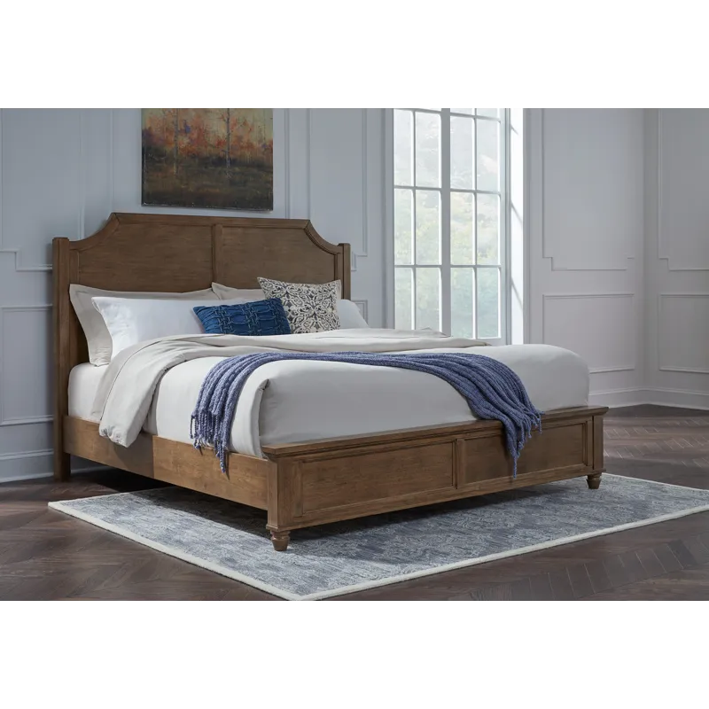 Vista Bedroom - The Vista Bed: Available in K, Q, and Tw in Hickory