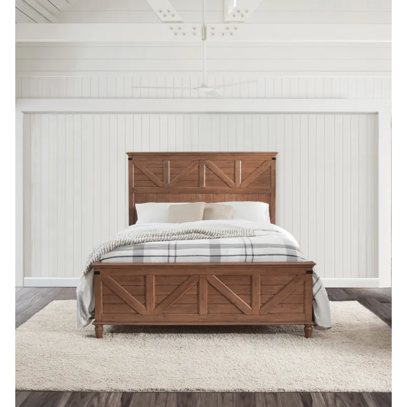 Farmhouse Chic Rustic Queen Bed in Bourbon