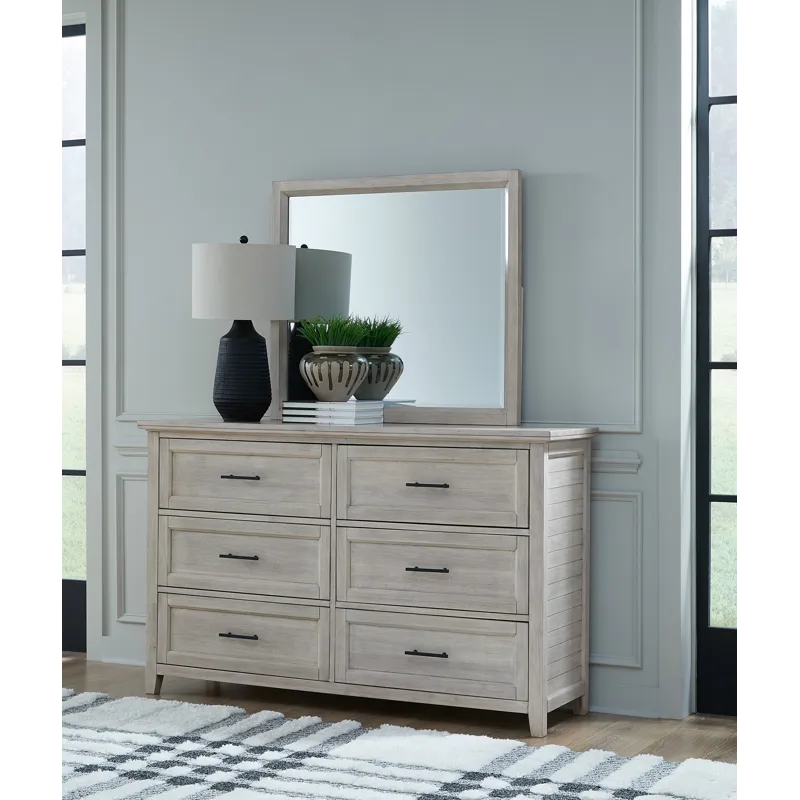 Sanibel Bedroom - Sanibel 6 Drawer Dresser and Sanibel Mirror in Macchiato