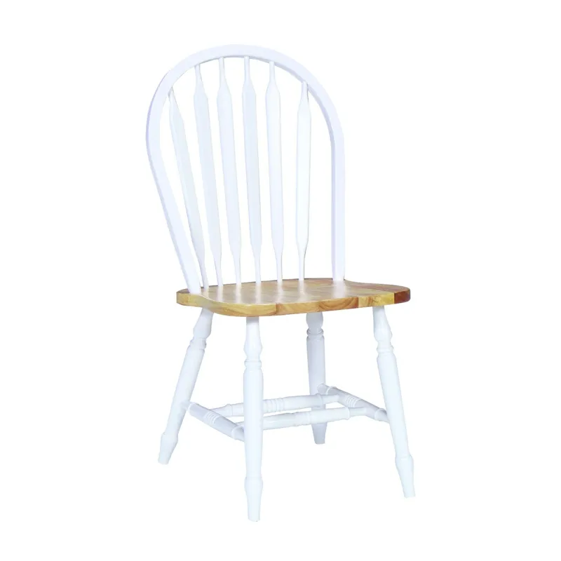 Arrowback Chair in White & Natural