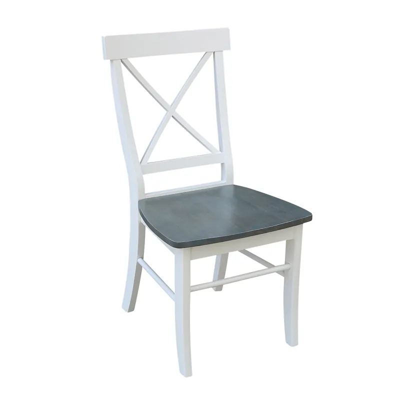 Dining Essentials - X-Back Chair in Heather Gray & White