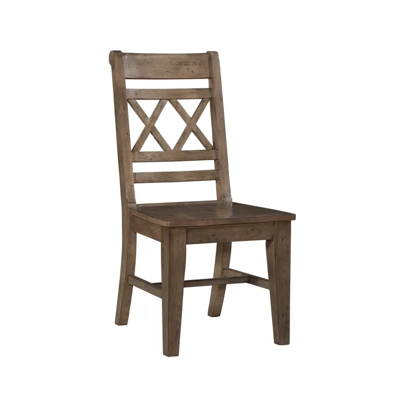 Farmhouse Chic Collection Double X Back Chair in Brindle