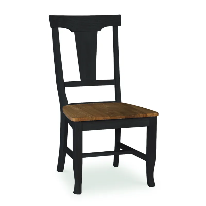 Vista Collection Panel Back Chair in Hickory & Coal