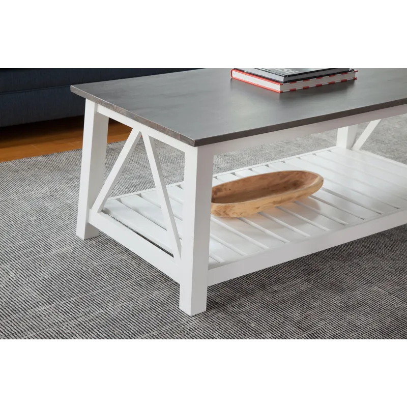Home Accents - Surrey Coffee Table in Heather Gray and White
