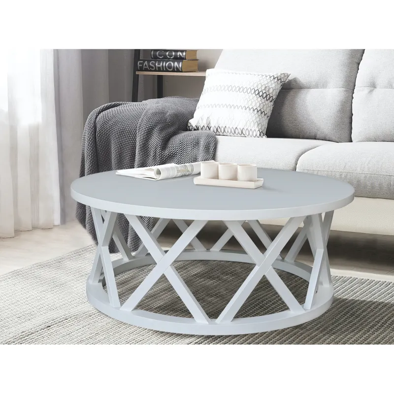 Home Accents - Ceylon Round Coffee Table in White