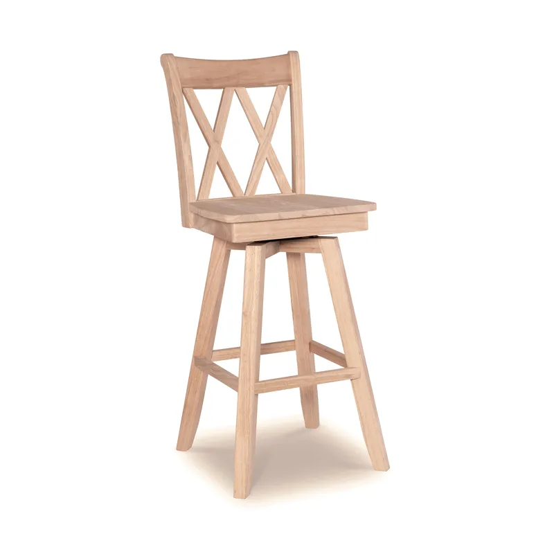 30'' Double XX Back Swivel Bar Stool