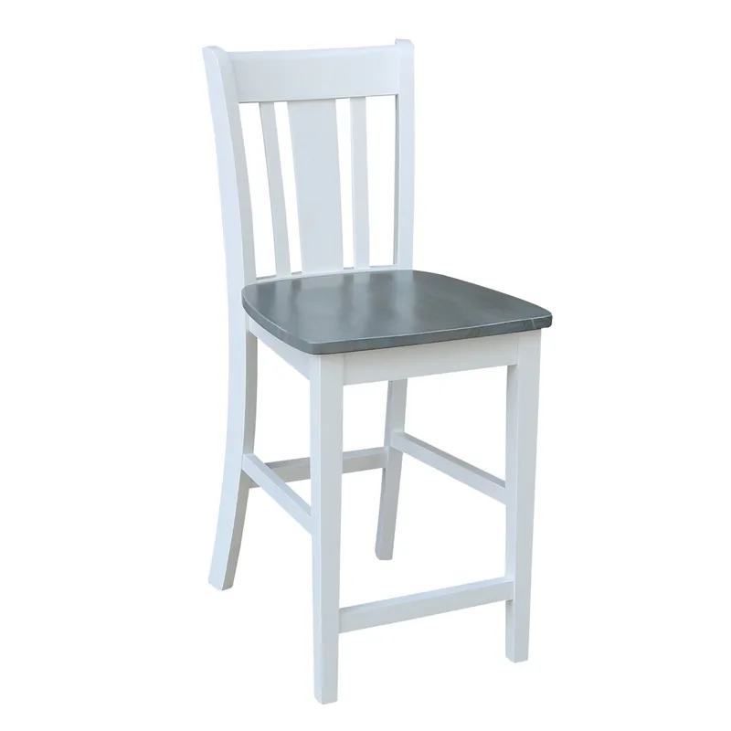 Dining Essentials - San Remo Stool in Heather Gray & White