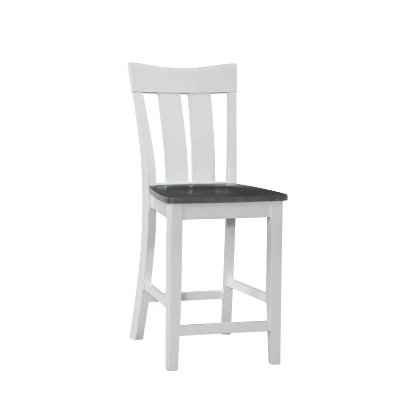 Cosmopolitan Collection - 24'' Ava Stool in Heather Gray & White