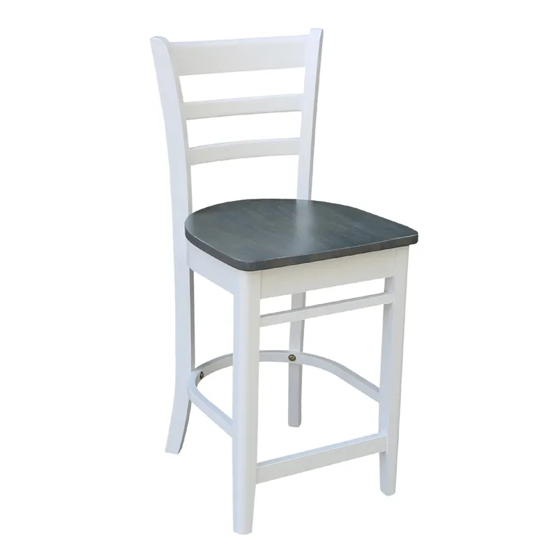 Dining Essentials - Emily Stool in Heather Gray & White