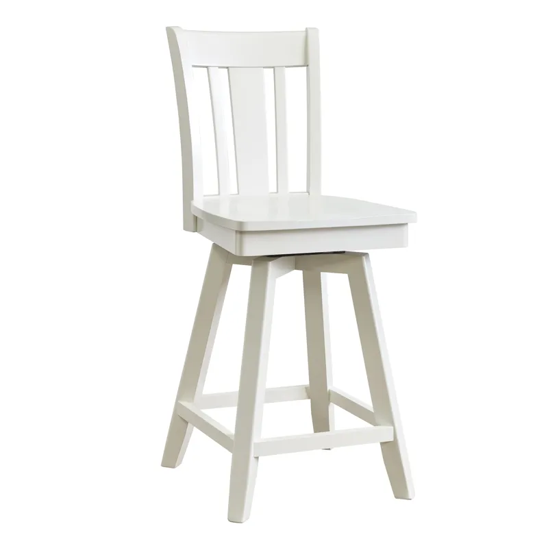 Hampton Collection - 24'' San Remo Swivel Pure White Stool