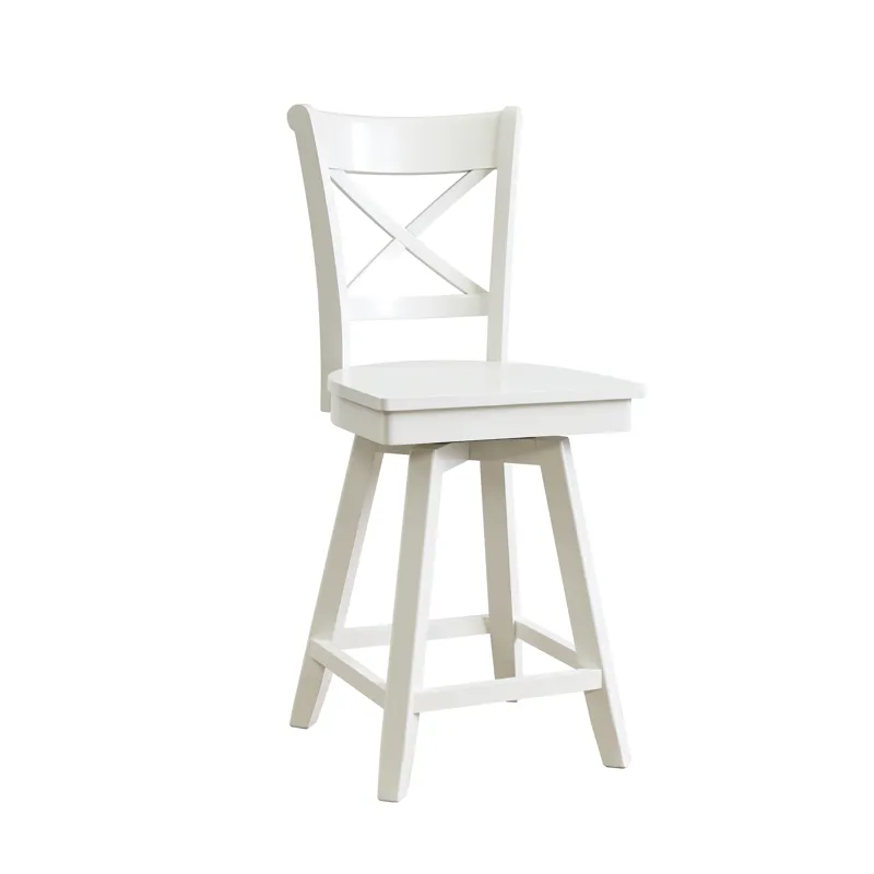 Hampton Collection - 24'' Charolette Swivel Pure White Stool