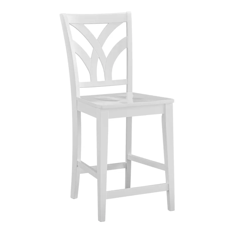 Hampton Collection - Palm Stool in Pure White