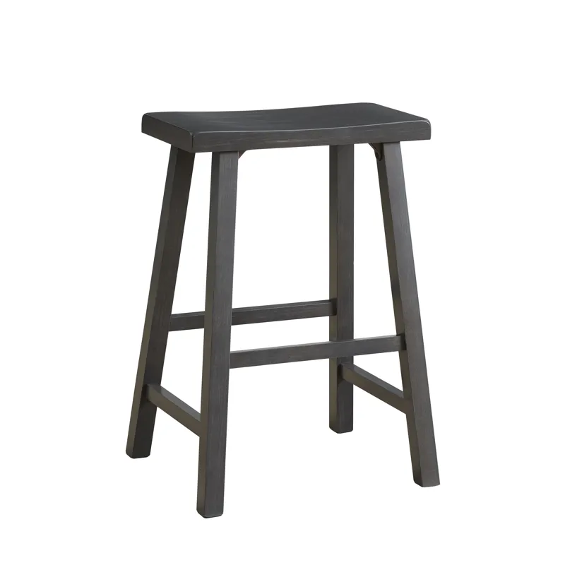 Dining Essentials- Saddle Seat Heather Gray Stool