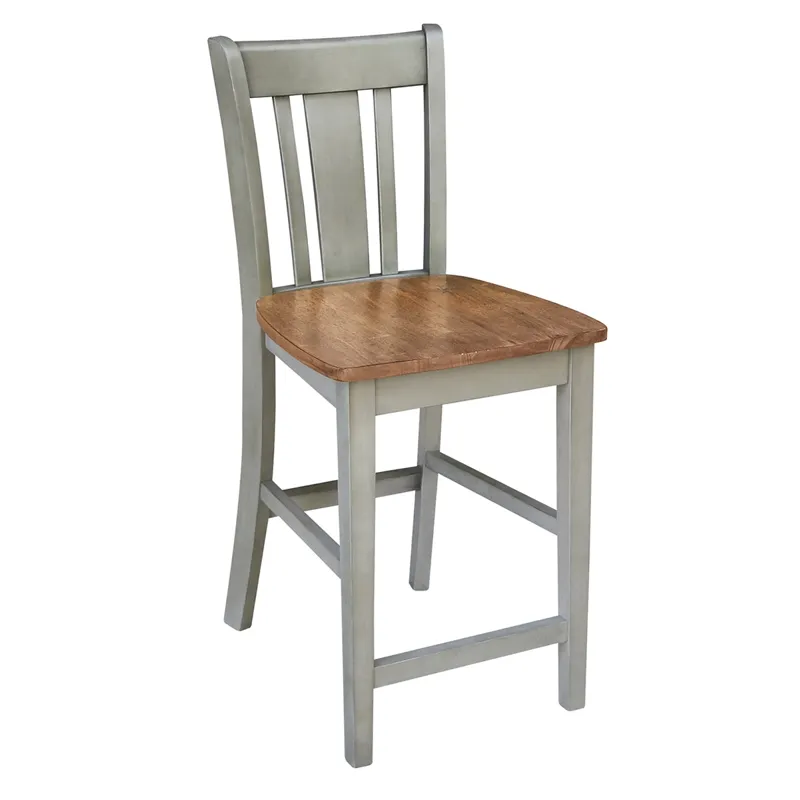 Dining Essentials - San Remo Stool in Hickory & Stone