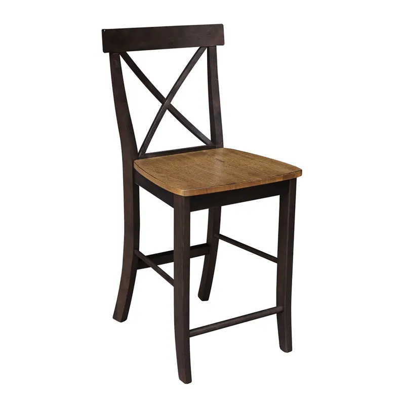 Dining Essentials - X-Back Stool in Hickory & Coal