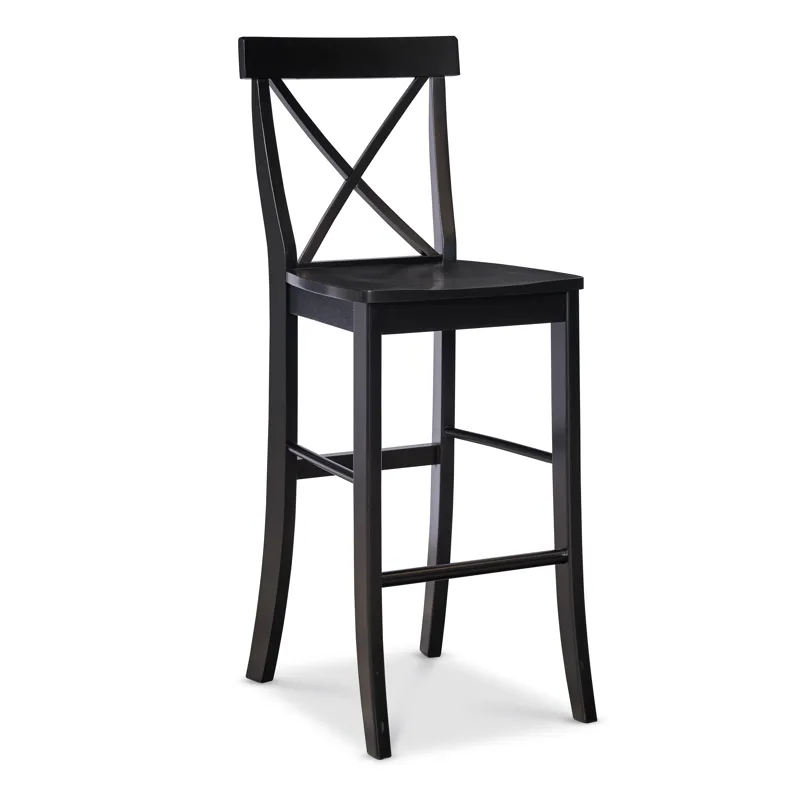Dining Essentials - 30"H X-Back Stool in Black