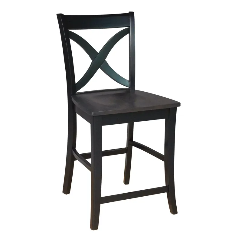 Cosmopolitan Collection - 24" Salerno Stool in Coal & Black