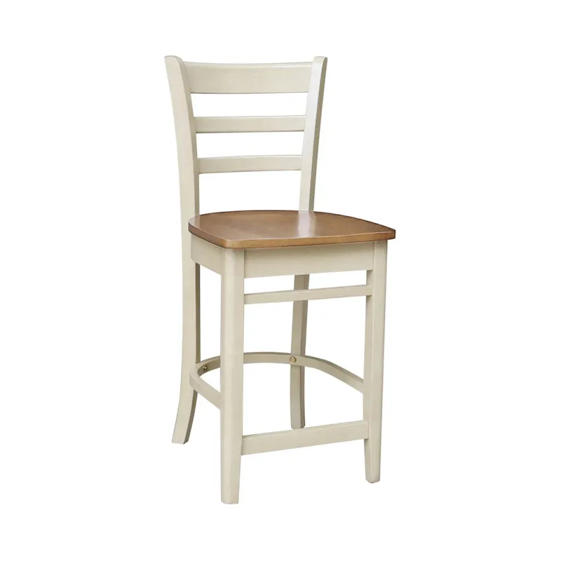 Dining Essentials - 24" Emily Counter Stool in Hickory and Shell