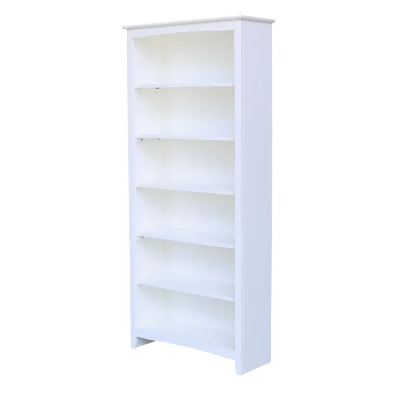 Tykes Collection -  72'' Shaker Bookcase in Pure White