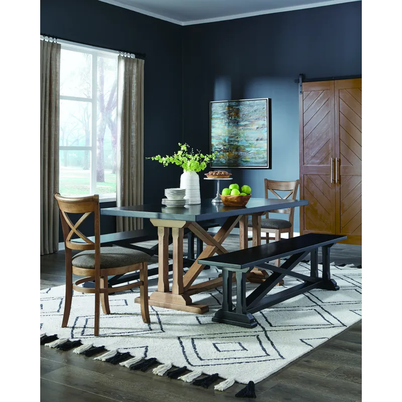 Alexa Trestle Solid Table Top and Base