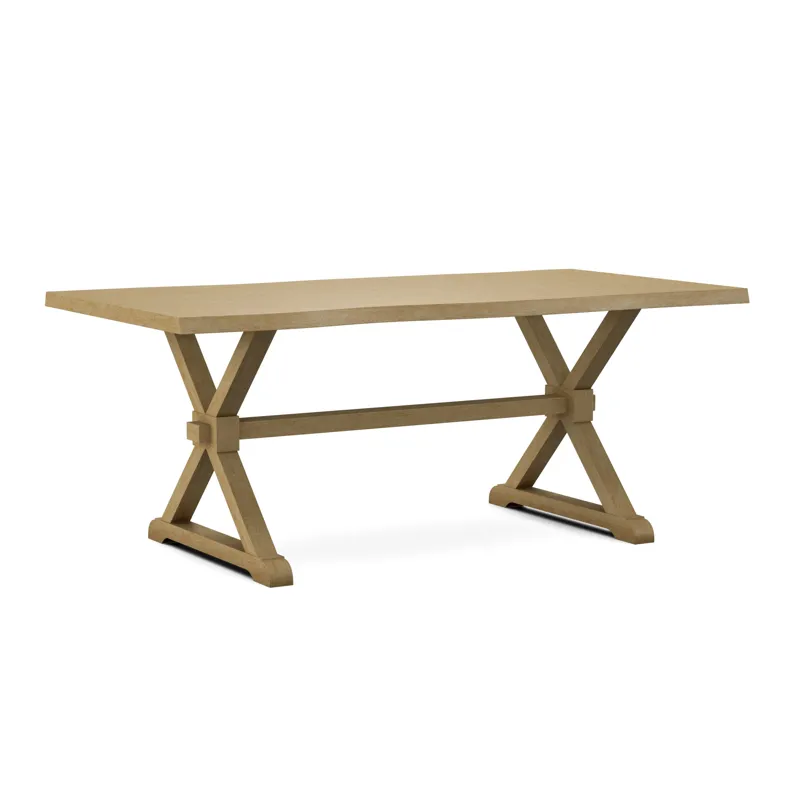 Farmhouse Live Edge Table Top w/ Farmhouse Trestle Base