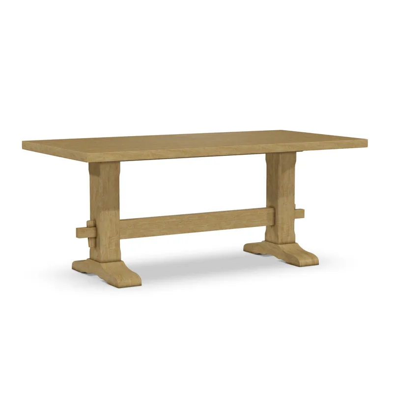 Trestle Solid Table Top w/ Trestle Table Base
