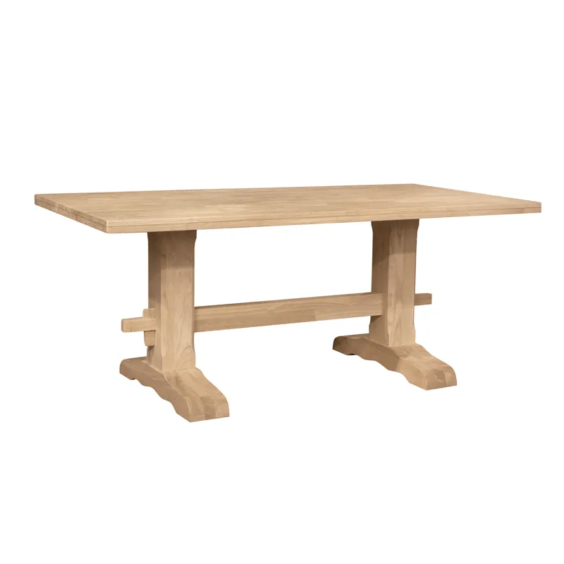 Trestle Solid Table Top w/ Trestle Table Base