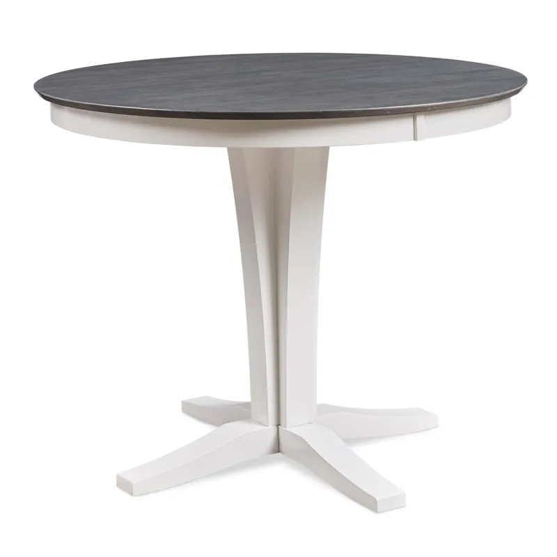 Cosmopolitan Collection - 48" Sienna Round Solid Top w/ 36" Verona Pedestal in Heather Gray and White