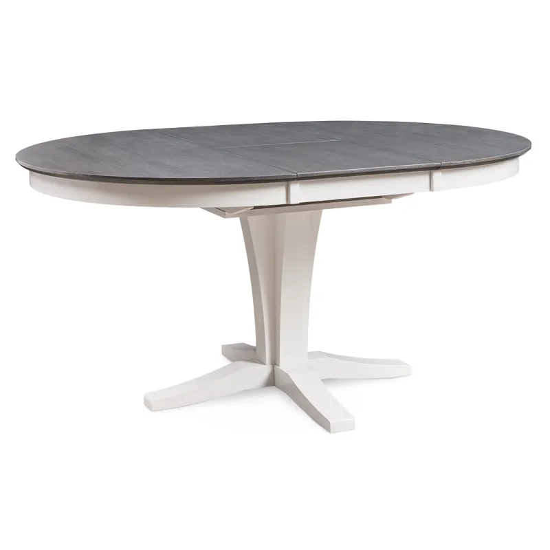 Cosmopolitan Collection - 48" x 66" Ext Top w/30"H Verona Pedestal in Heather Gray and White