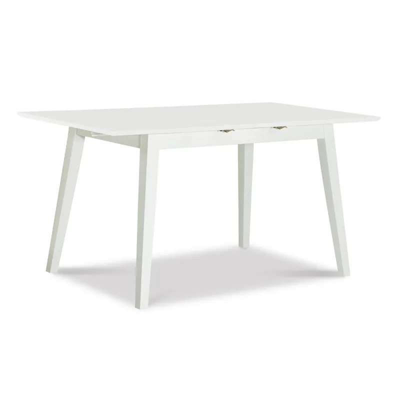 Dining Essentials - Mid-Century modern Extension Table in Pure White