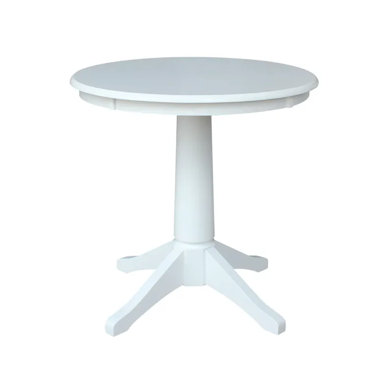 30'' Pedestal Table in Pure White