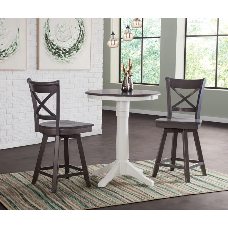 Dining Essentials - 24"Charoltte Swivel Heather Gray Stool