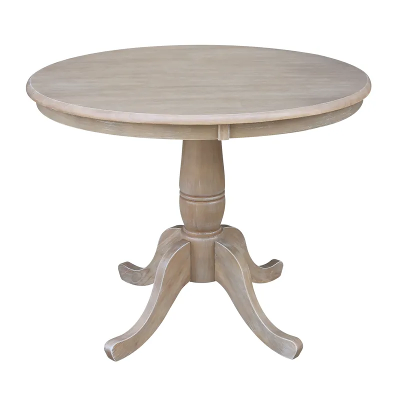 Dining Essentials - 36'' Round Table Top w/30"H Traditional Pedestal in Taupe Gray