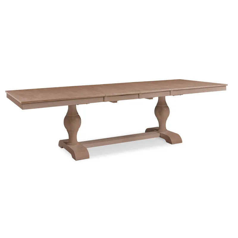 Cosmopolitan Collection - Dbl Leaf Tabletop w/ Grandeur Base in Taupe Gray
