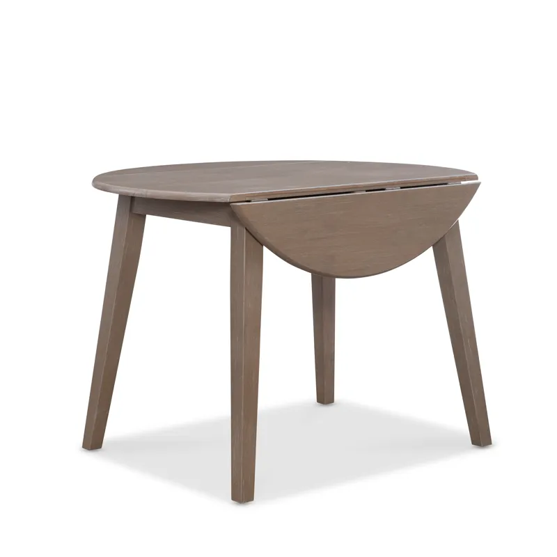 Dining Essentials - 42" Round Drop Leaf Table in Taupe Gray
