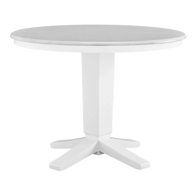 Hampton Collection - 42"Round Table Top w/ 30"H Aria Pedestal in Chalk and White