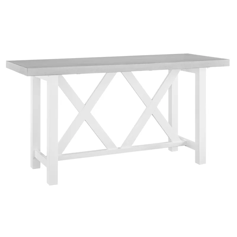 Hampton Collection - Double X Counter Table in Chalk and White