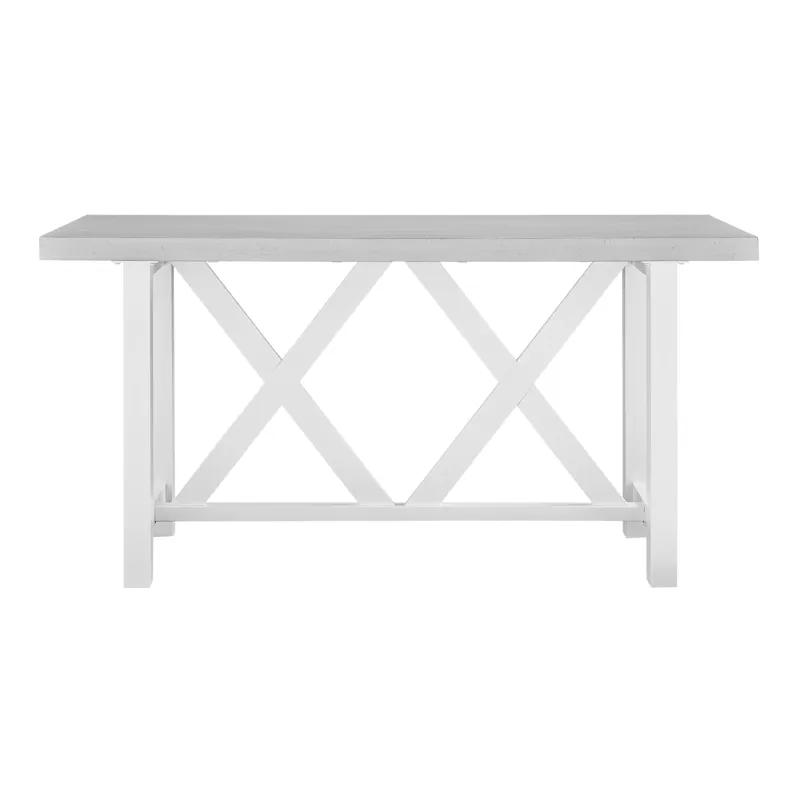Hampton Collection - Double X Counter Table in Chalk and White