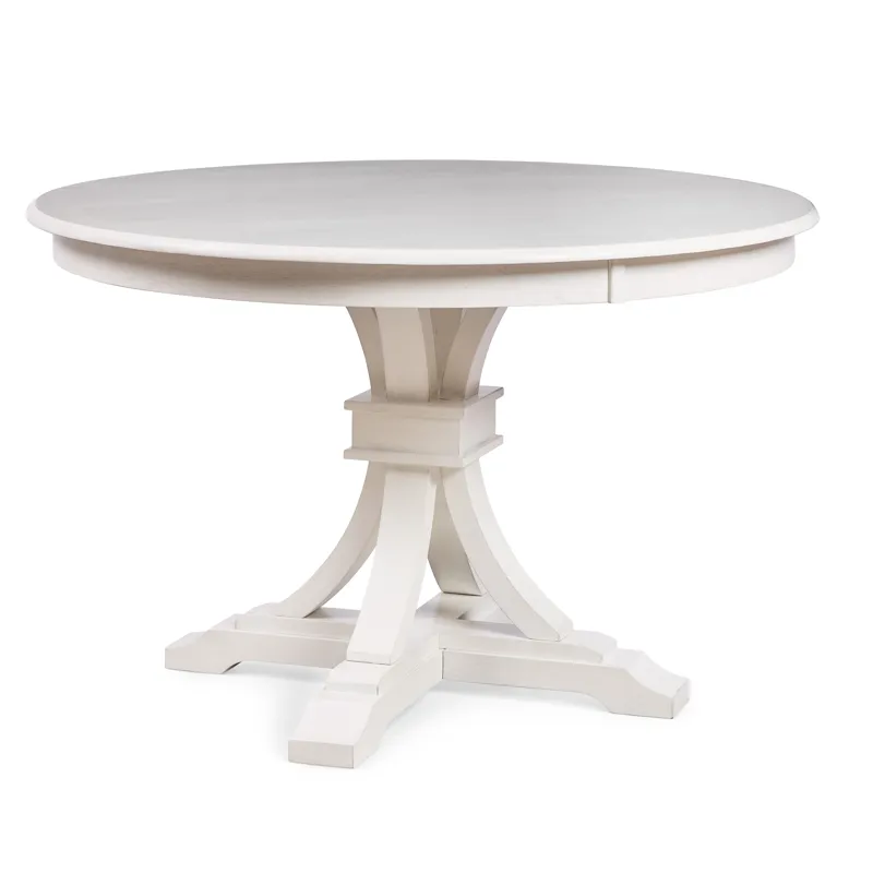 Hampton Collection - 48" Round Solid Top w/ 30"H Flair Pedestal Base in Chalk