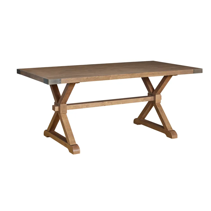 Farmhouse Chic Collection Solid Table Top w/Base in Brindle