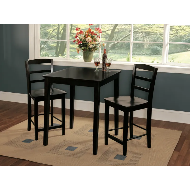 Dining Essentials - 30'' Square Table w/ 36''H Shaker Legs in Black