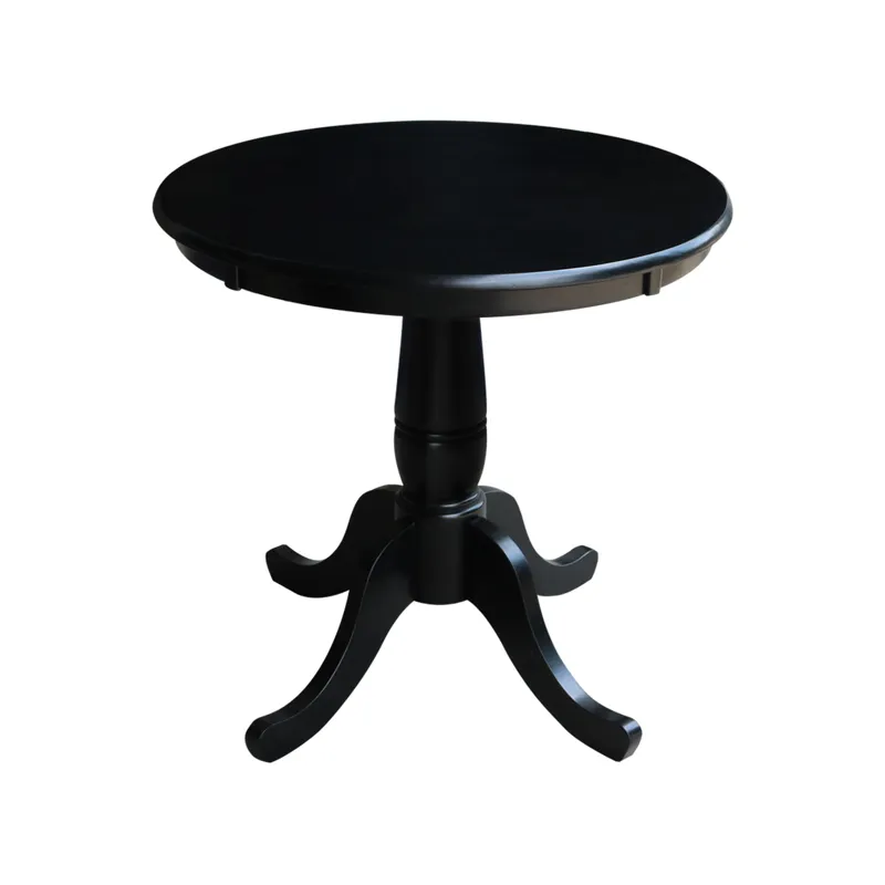 Dining Essentials - 30'' Round Table Top w/30"H Traditional Pedestal in Black