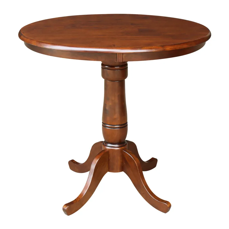 Dining Essentials - 36'' Round Table Top w/36"H Traditional Pedestal w/Extension in Espresso