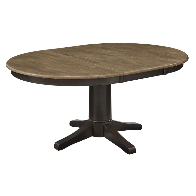 Rivermont Collection - 48" Extension Tabletop w/30"H Pedestal Base in Wheat and Coal