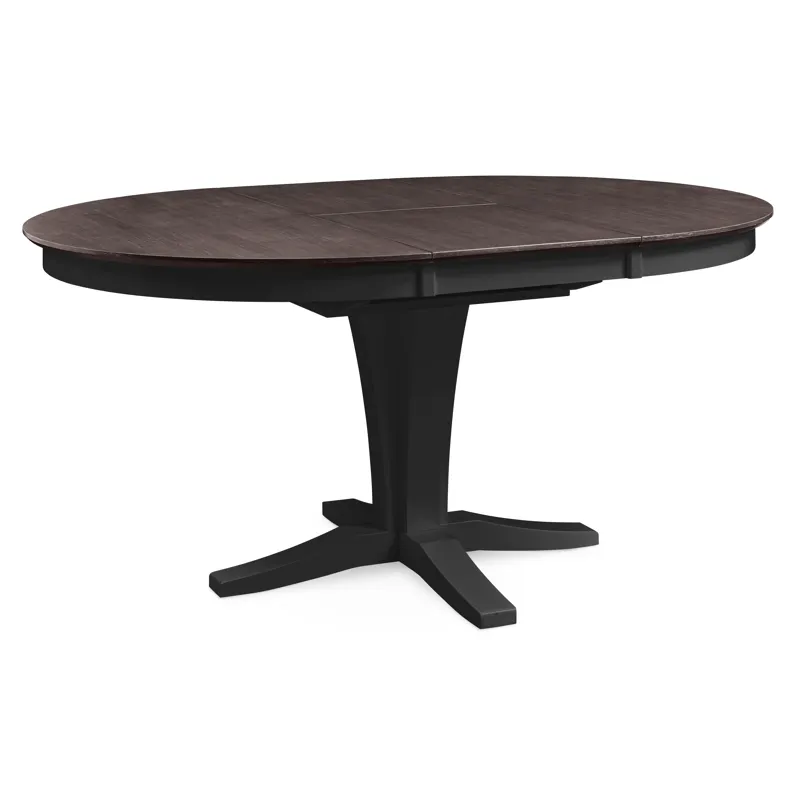 Cosmopolitan Collection - 48" x 66" Ext Top w/30"H Verona Pedestal in Coal and Black