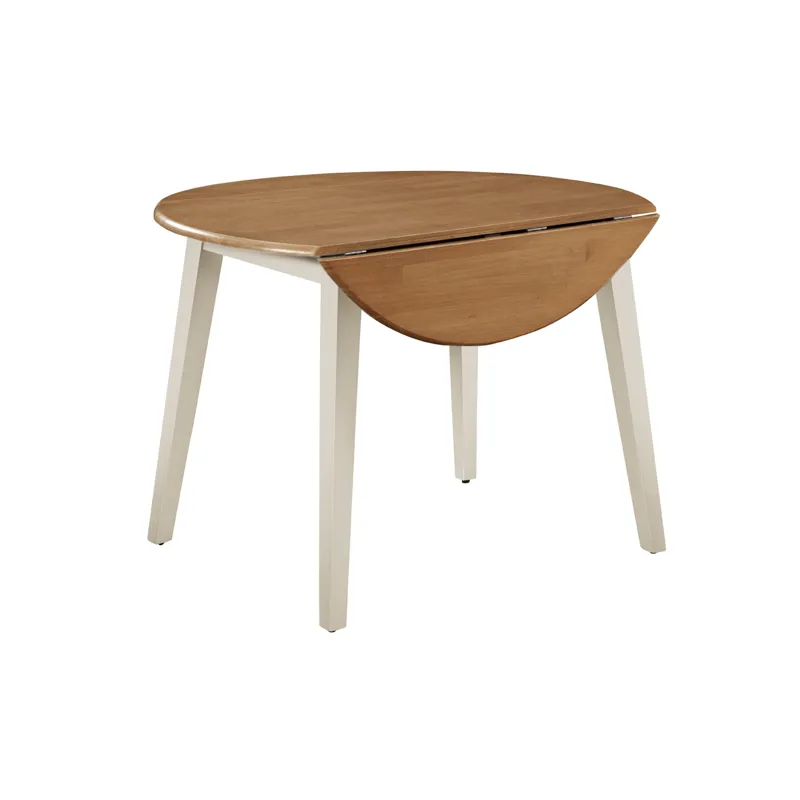 Dining Essentials - 42" Dropleaf Leg Table in Hickory and Shell