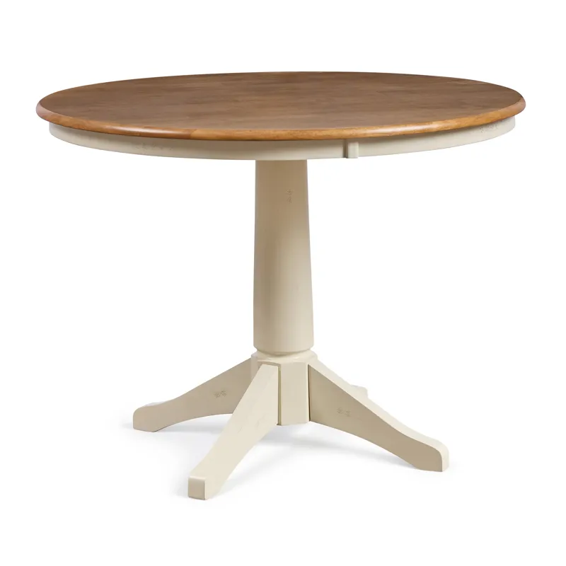 Dining Essentials - 42" Round Solid Top w/ 30"H Transitional Pedestal in Hickory and Shell