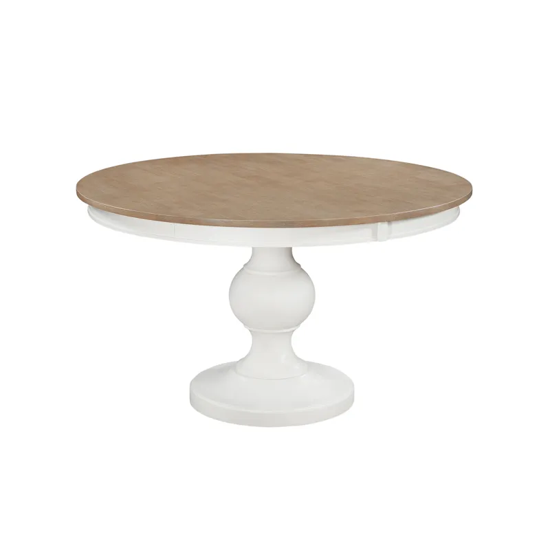 Highlands - Alpine Round Tabletop w/ Alpine Pedestal Base in Taupe Gray and Lumina